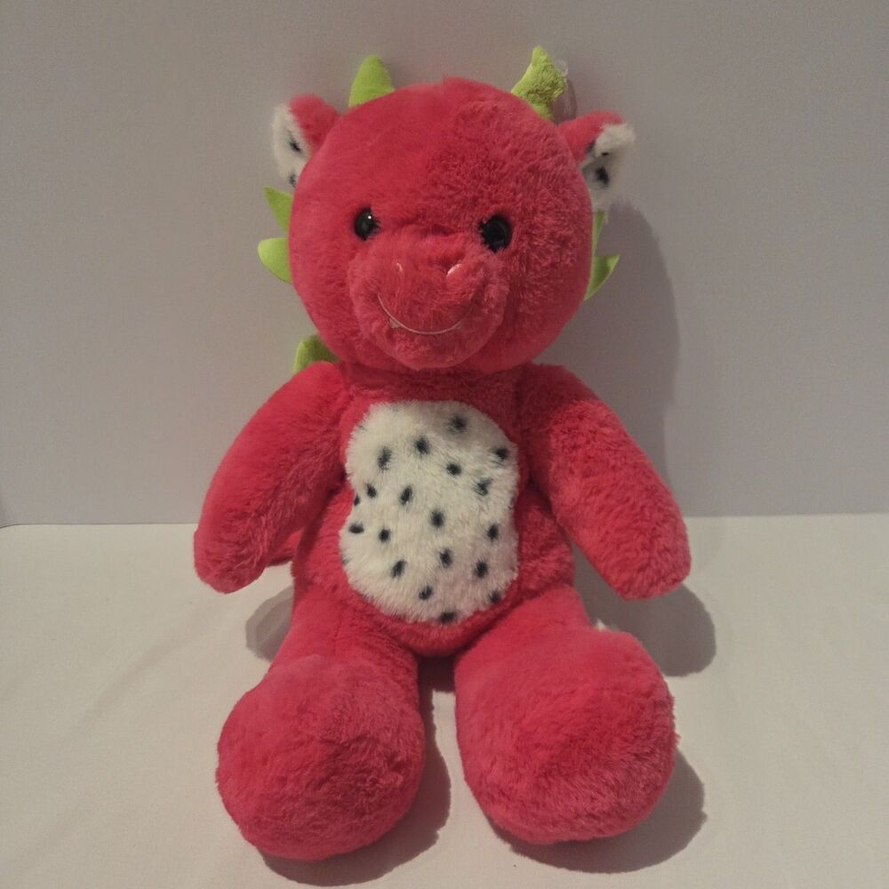(Read Description) Build A Bear Dragon Fruit Plush Pink Green Wings 16"